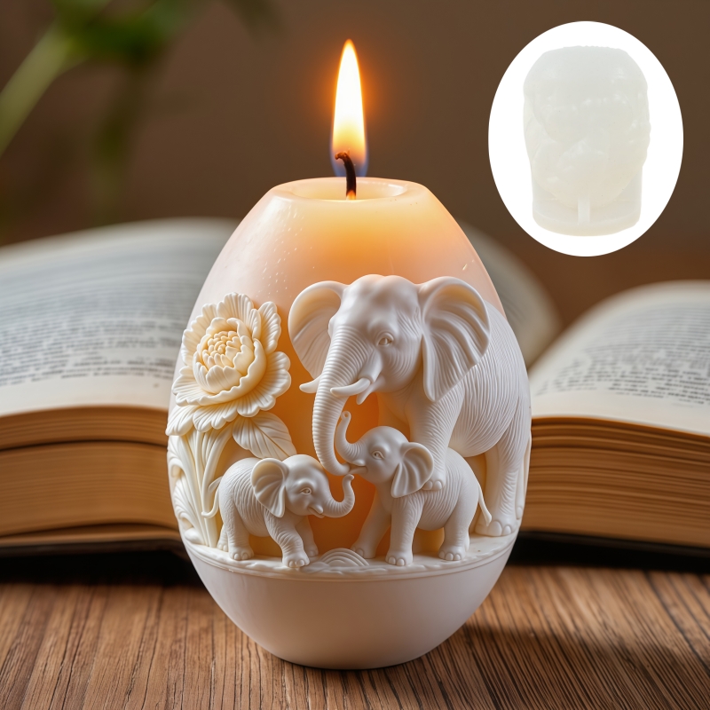 3D Printing Egg - Elephant Relief Egg Shaped Candle Silicone
