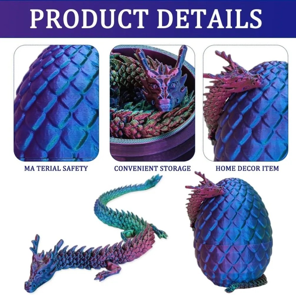3D Mini Chinese Dragon Surpris - 3D Printing Egg review and price