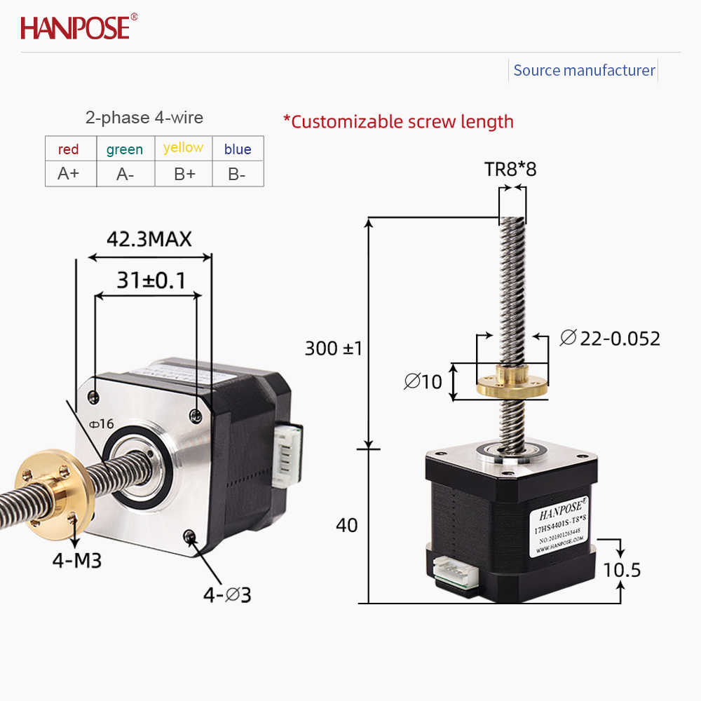 Two Phase Four Wire NEMA17 Scr - Lead Screw Stepper review and price