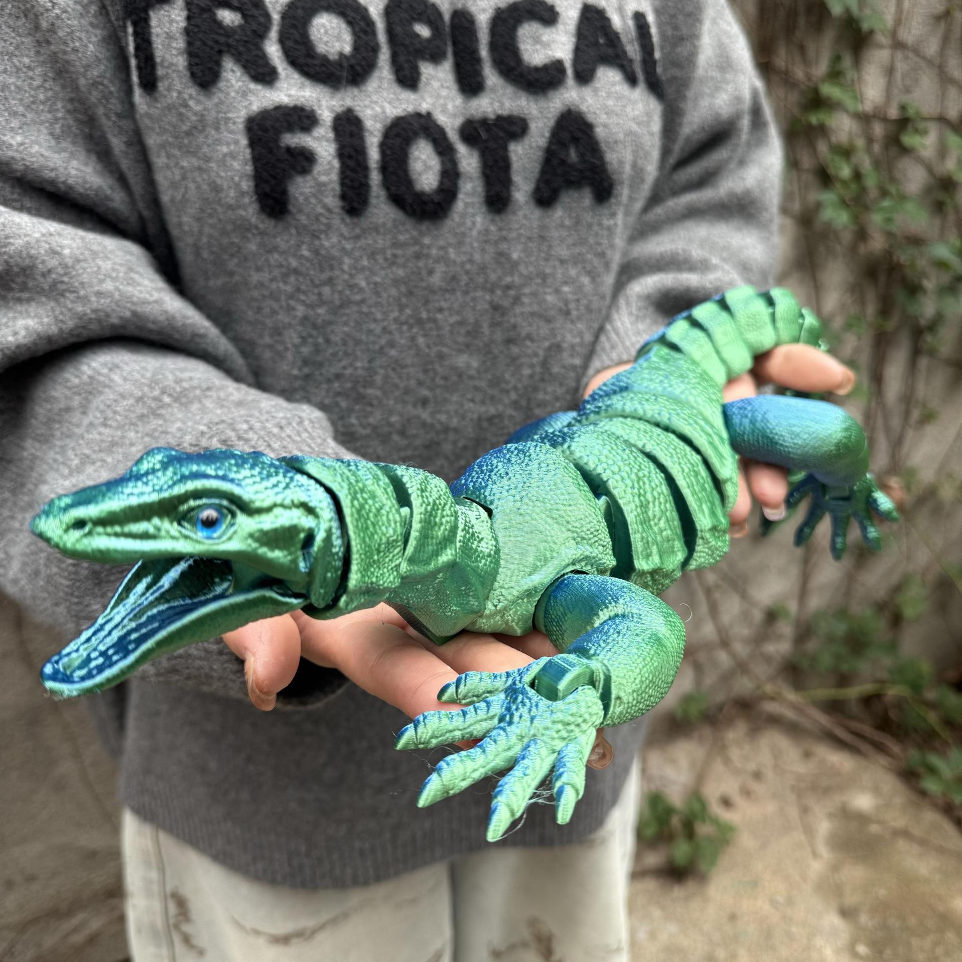 Red and blue movable lizard 3D - 3D Printing Lizard review and price